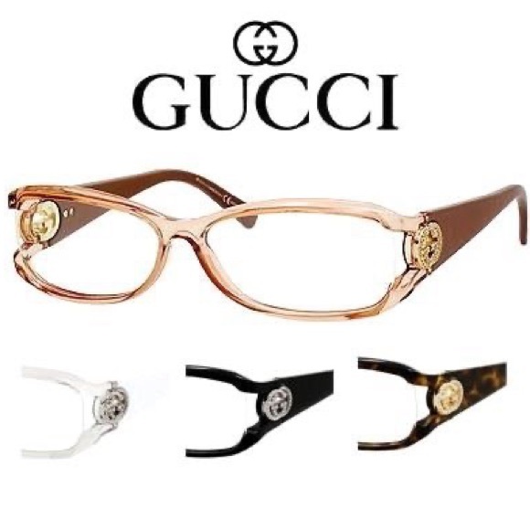 Authentic NEW Gucci GG2954 White Logo Optical Glasses with Rhinestone GG Detail - Picture 2 of 9